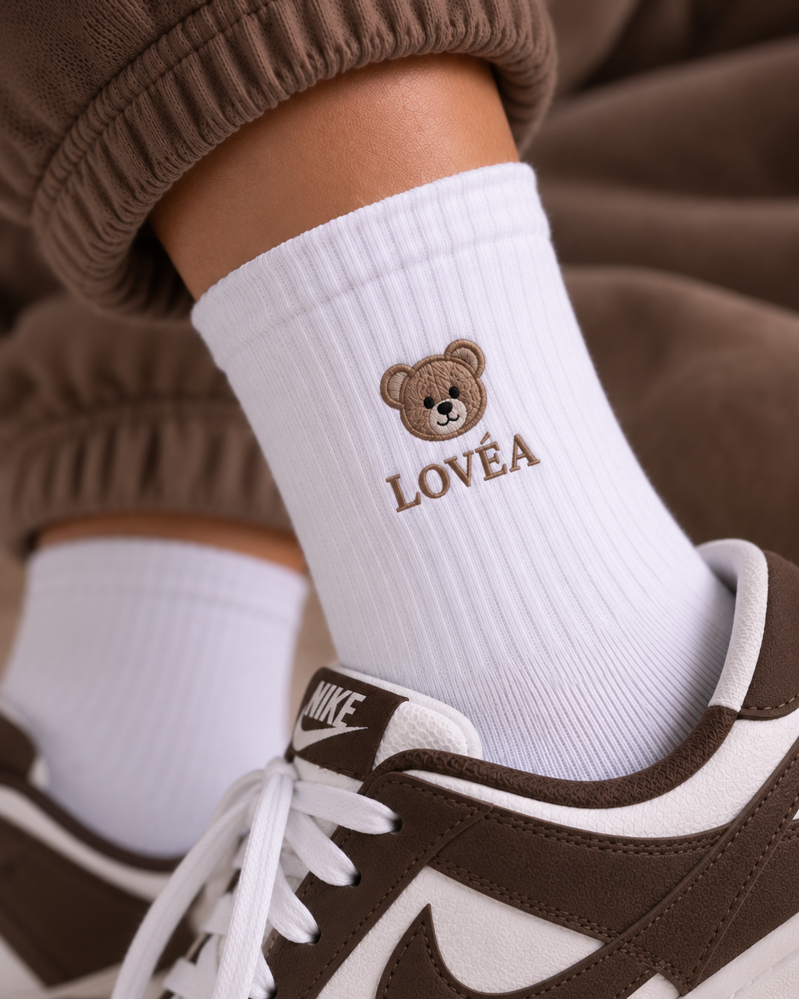 LOVÉA Icon Teddy Brown sokk