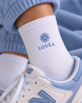 LOVÉA Icon Flower sokk i lyseblått