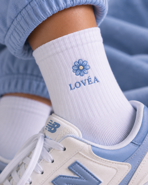 LOVÉA Icon Flower sokk i lyseblått