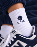 LOVÉA Icon Flower sokk i navy